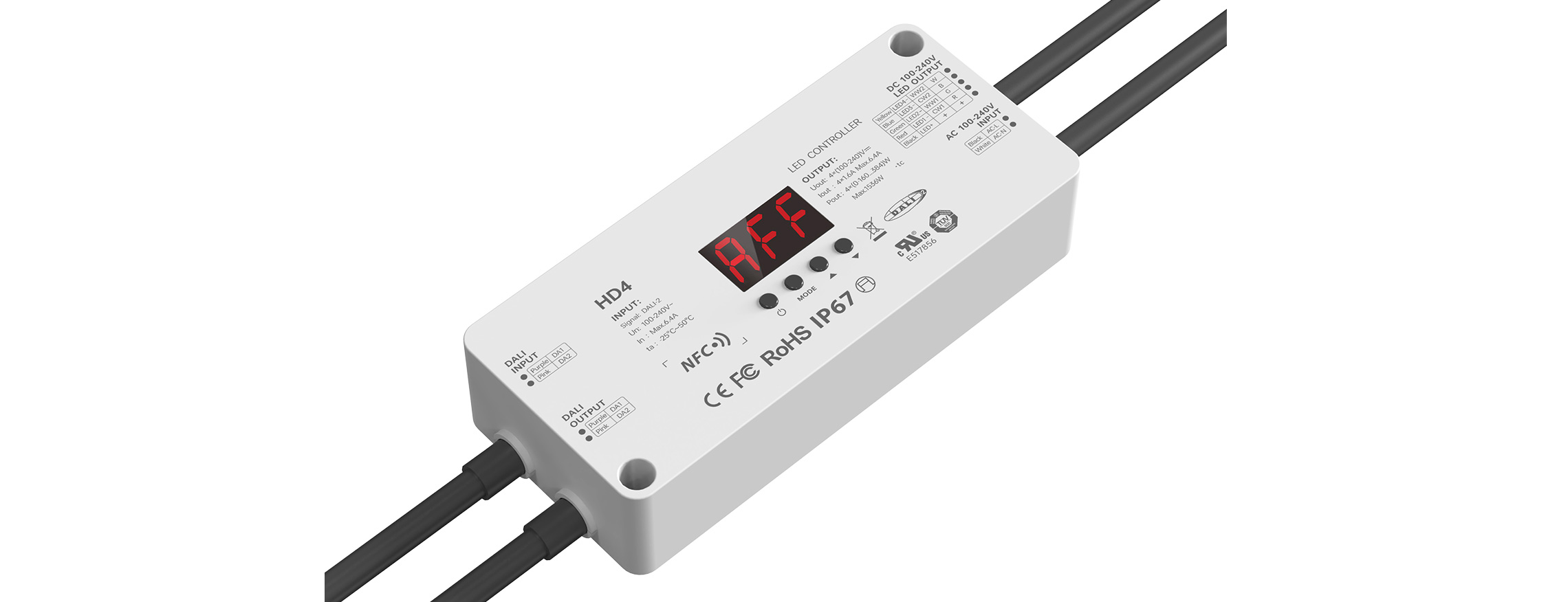 4路 DALI NFC近场编程 高压防水LED恒压控制器 HD4