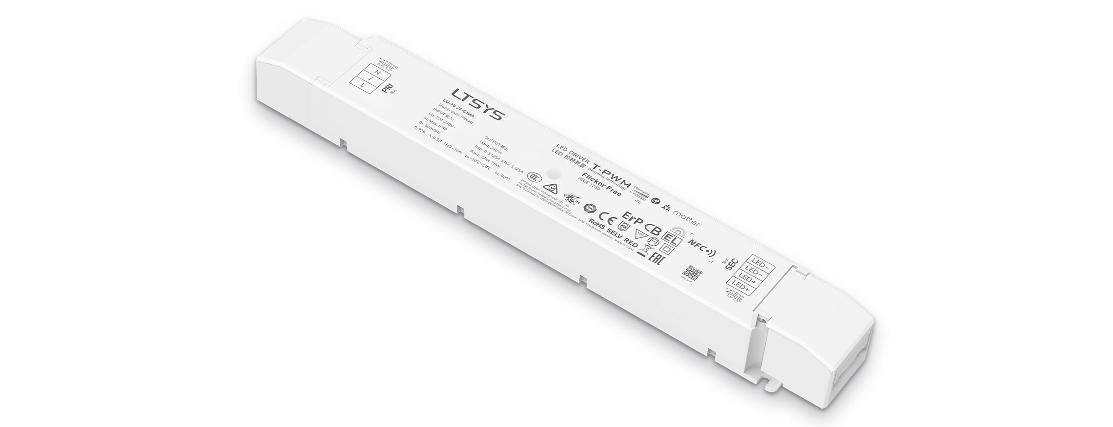 75W 24V NFC CV Matter LED Driver LM-75-24-G1MA